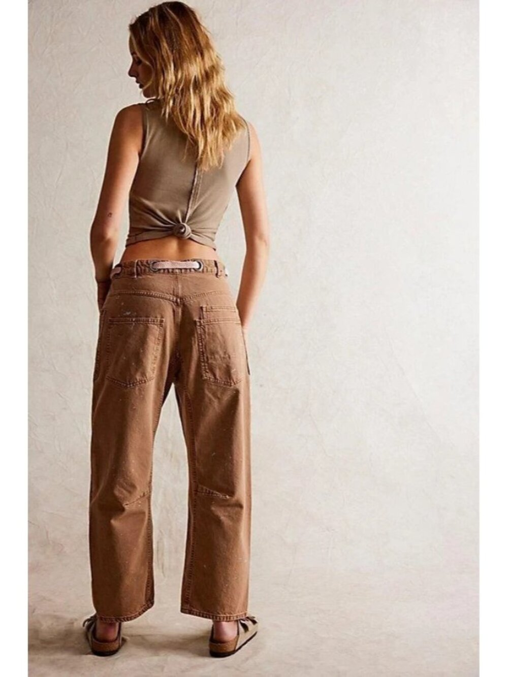 We The Free Brown Patchwork Utility Jeans - Picture 4 of 12